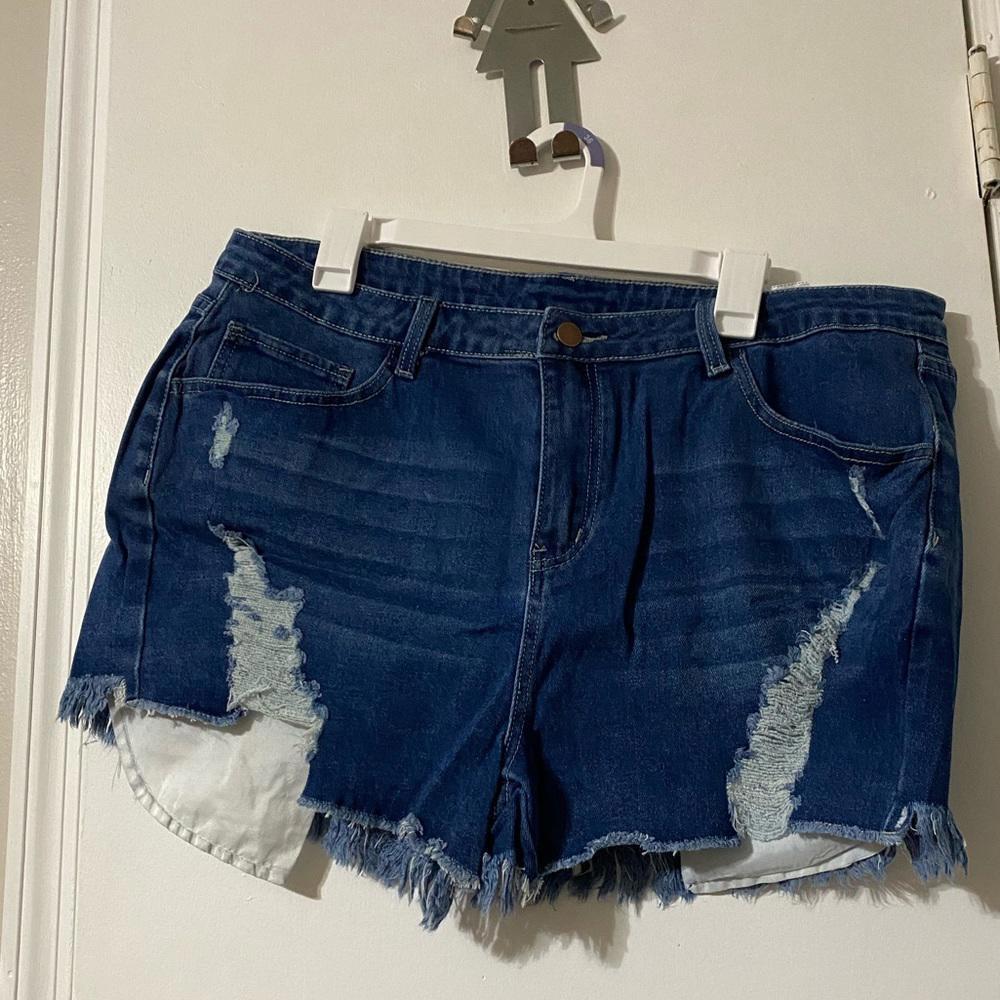 Distressed Jean shorts